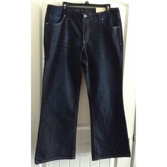 Cato Womens 'Blue Jeans 16 Contemporary Fit Low Rise Flare Dark Indigo NEW - Picture 1 of 4